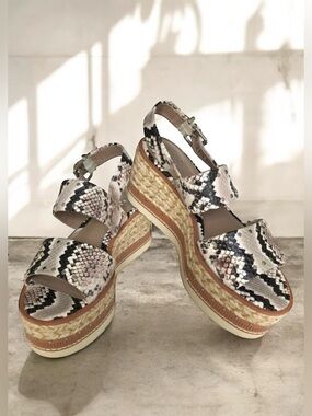 Vince Camuto Marsa Sandals Snakeskin Leather Platform
